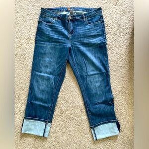 Kut from the Kloth Catherine mid-rise jeans. Size 16. Dark wash.